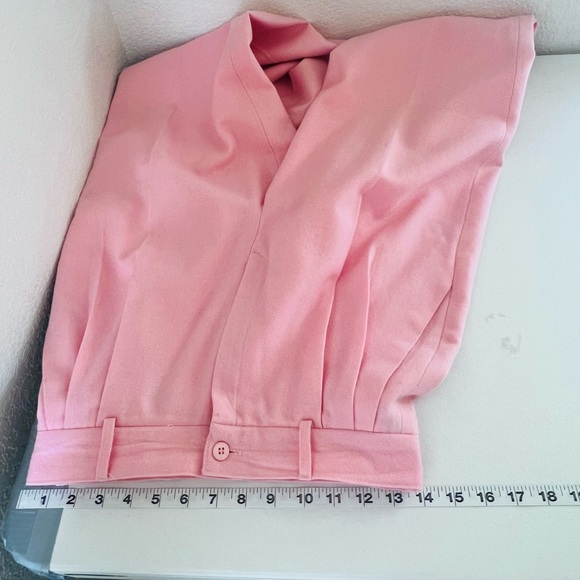 Vintage Pink Trousers Pants 100% Wool Grandmacore Coquette Girl Womens Size 8 - Picture 6 of 8